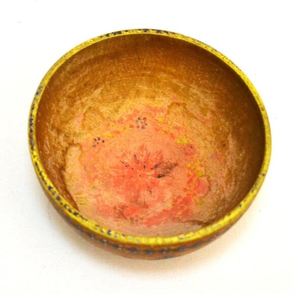 Handcrafted Wooden Mortar and Pestle Set - Brown and Yellow - Picture 3 of 8